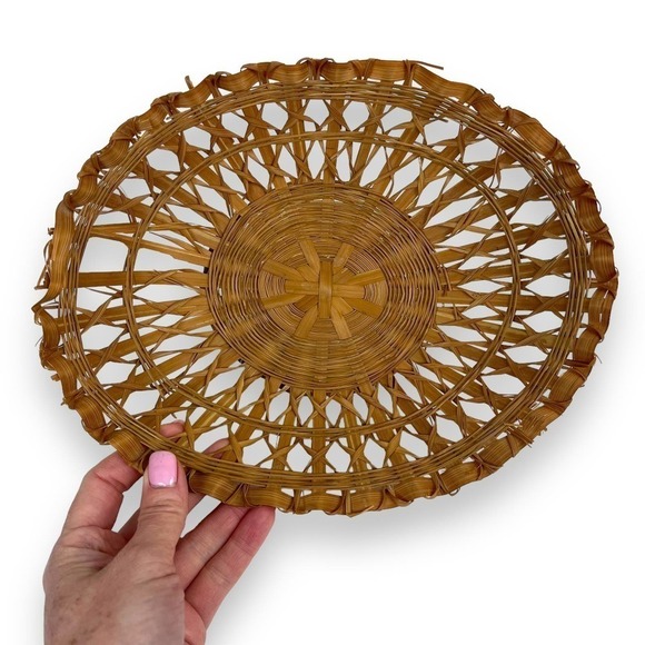 Vintage Oval Boho Wicker Woven Basket - Picture 3 of 5